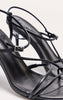 Gold Wide Fit Pu Strappy Asymmetric Buckle High Stiletto Heeled Sandals