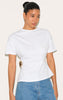 Black Trim Detail Asymmetric Hem T Shirt