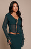 Chiffon Ruffle Tie Front Blouse