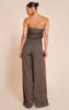 Woven Ruched Wide Leg Jumpsuit
