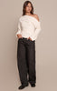 Brushed Woven Ruched Top