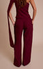 Tailored Woven Shoulder Cape Top and Trousers