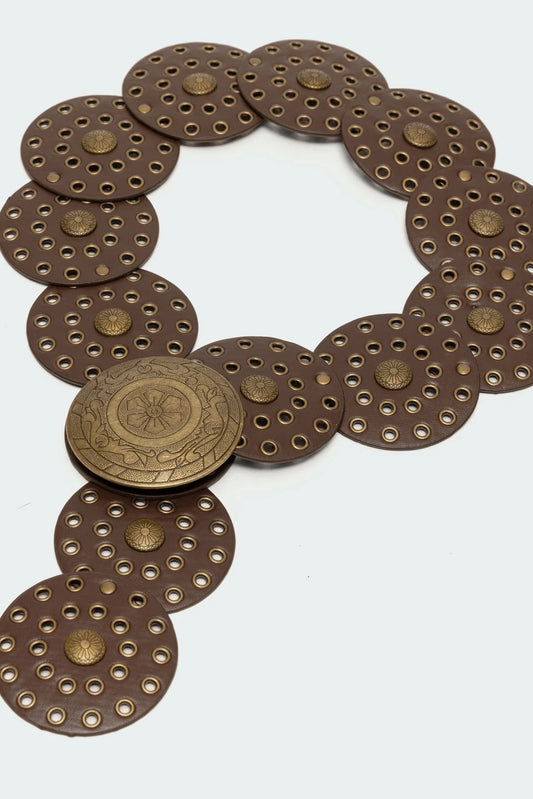 Western Style Disc Belt - Faux Leather