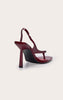 Plum Toe Thong Almond Toe High Heeled Sandals