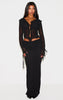Chiffon Ruffle Tie Front Blouse