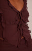 Chiffon Ruffle Tie Front Blouse