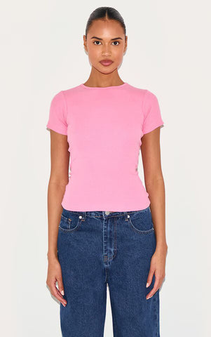 Rosy Core Rib Tee