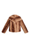 Brown Faux Fur Short Shawl Collar Coat
