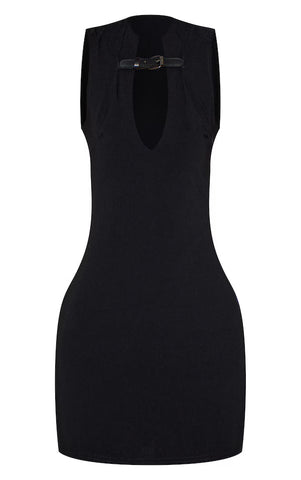 Contour Luxe Keyhole Belted Dress