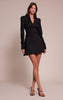 Almond Woven V Neck Blazer Dress