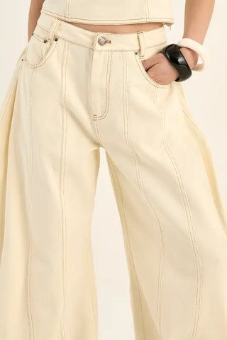 Seam Detail Balloon Leg Denim Jean