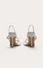 Black Buckle Asymmetric Strap Round Toe Heeled Sandals