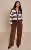 Petite Stripe Brushed Knit Cardigan