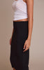 Black Basic Soft Cotton Midi Skirt
