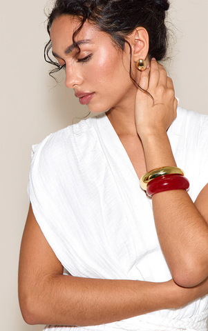 Gold and Orange Statement Cuff