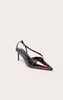 Tortoishell Point Toe Buckle Detail Low Heel Courts