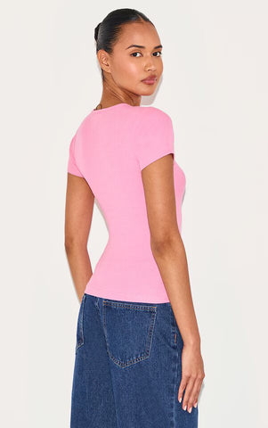 Rosy Core Rib Tee