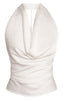Satin Longline Cowl Neck Top