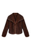 Brown Faux Fur Short Shawl Collar Coat
