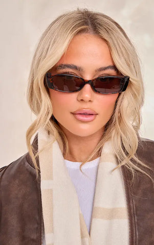 Tortoiseshell Cat Eye Slim Sunglasses