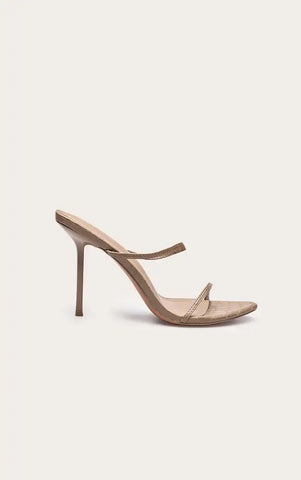 Croc Faux Leather Barely There Point Toe High Heels- Burgundy