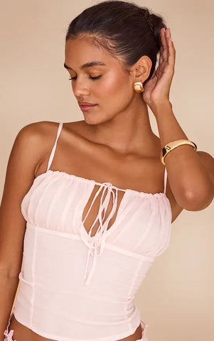 Chiffon Ruched Bust Cami Top