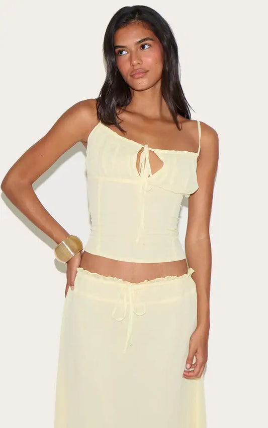 Chiffon Ruched Bust Cami Top