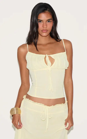 Chiffon Ruched Bust Cami Top