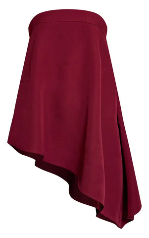 Linen Look Bandeau Asymmetric Hem Floaty Long Top
