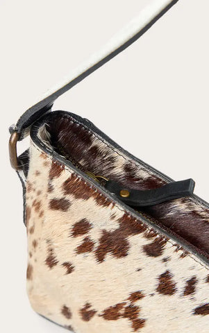 Brown Deer Print Real Leather Shoulder Bag