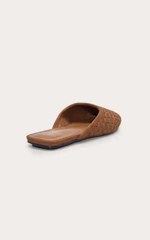 Brown Braided Mule Ballet Flats