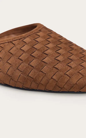 Brown Braided Mule Ballet Flats