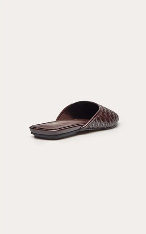 Brown Braided Mule Ballet Flats