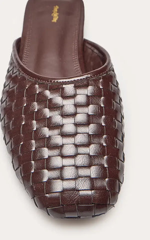 Brown Braided Mule Ballet Flats