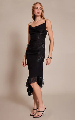 Chiffon Floral Detail Midaxi Dress