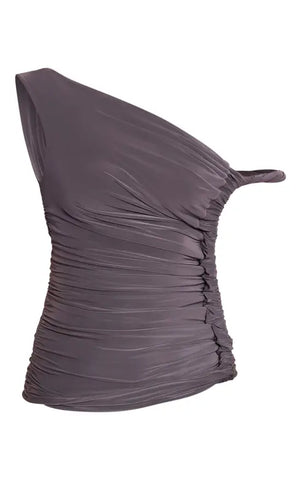 Double Layer Slinky Rope Detail Drapey Top