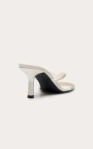 Satin Toe Thong Heeled Mules