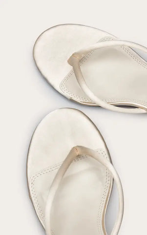 Satin Toe Thong Heeled Mules