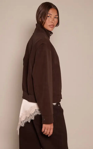 Peached PU Funnel Jacket
