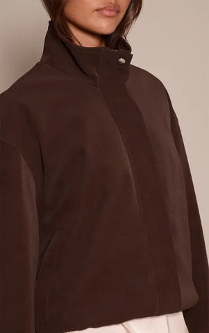 Peached PU Funnel Jacket