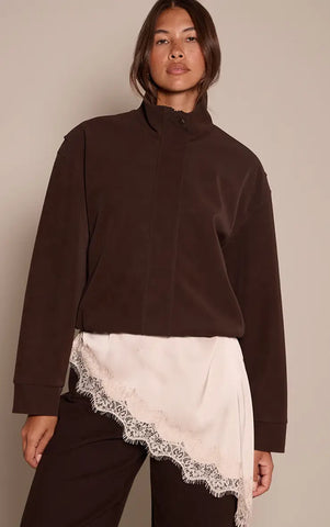 Peached PU Funnel Jacket