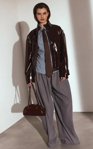 High Shine Funnel Neck Jacket
