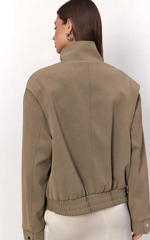 Peached PU Funnel Jacket