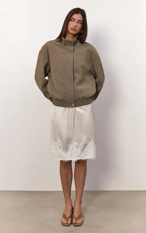 Peached PU Funnel Jacket