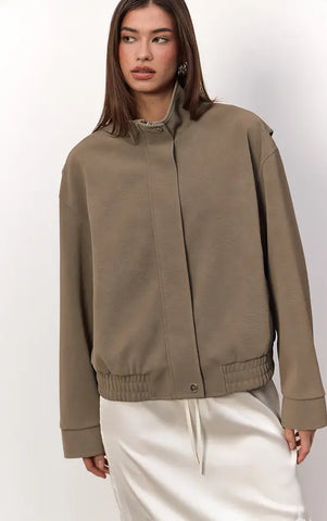 Peached PU Funnel Jacket