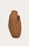 Faux Suede V Cut Mule Ballet Flats