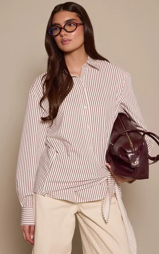 Oversized Wrap Waist Shirt