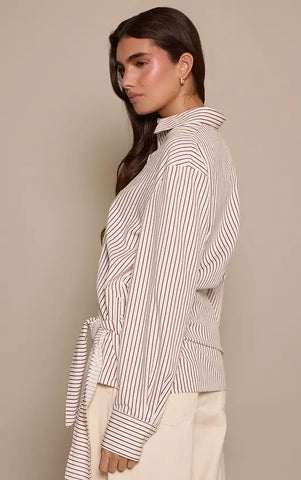 Oversized Wrap Waist Shirt