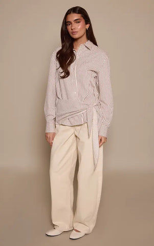 Oversized Wrap Waist Shirt