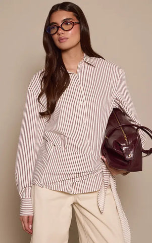 Oversized Wrap Waist Shirt
